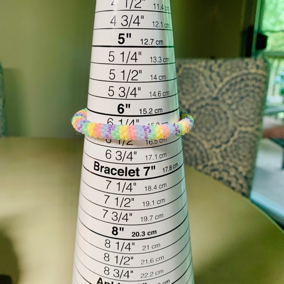 Sashka Pastel colored glass beaded bracelet, hand crafted - Picture 3 of 4